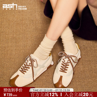 【沈月/张艺凡同款】ASH YOUTH「甜涡」 春夏薄底真皮休闲德训鞋