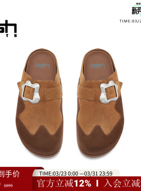 ASH YOUTH「泰迪」女鞋真皮厚底勃肯鞋厚底一脚蹬半包鞋软木拖