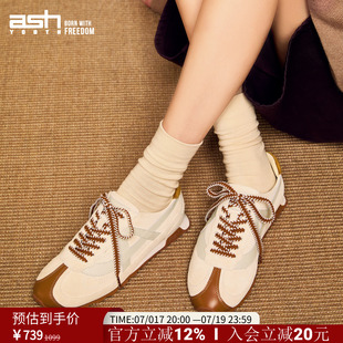 【沈月/张艺凡同款】ASH YOUTH「甜涡」 春夏薄底真皮休闲德训鞋