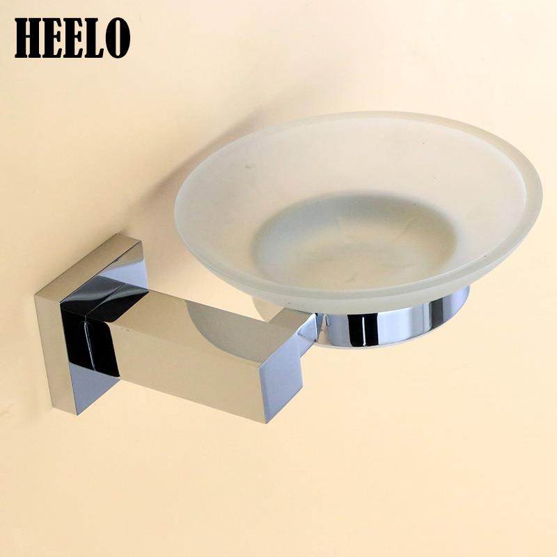 开平厂家直销方形铜酒店磨砂钢化玻璃肥皂香皂盘皂碟五金挂件