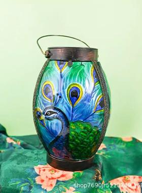 MAGRACE HOME浮雕彩绘孔雀蜻蜓小夜灯4款家居创意艺术装饰摆件