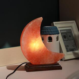 厂家喜马拉雅 月亮玫瑰盐灯小夜灯巴基斯坦进口造型水晶盐灯