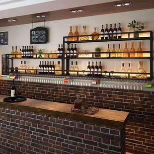 壁挂式酒架酒吧红酒展示架倒挂酒杯架墙上置物架热门酒架酒柜挂墙