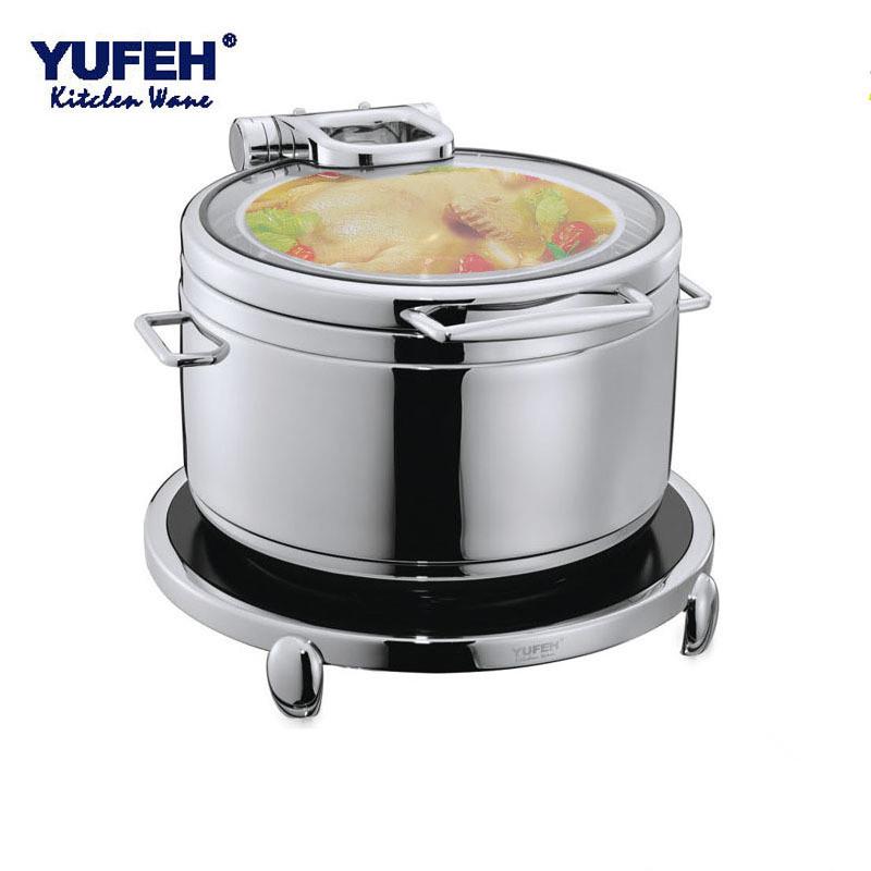 宇辉YUFEH液压翻盖可视自助餐炉电加热保温炉酒店布菲炉高档餐炉