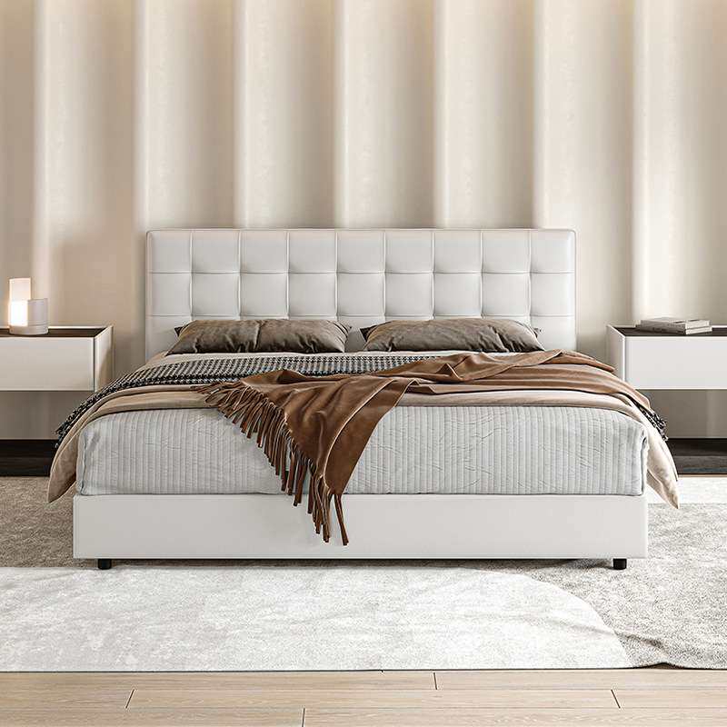 落地双人床主卧带抽屉高箱储物床现代简约主卧室极简双人小户型床