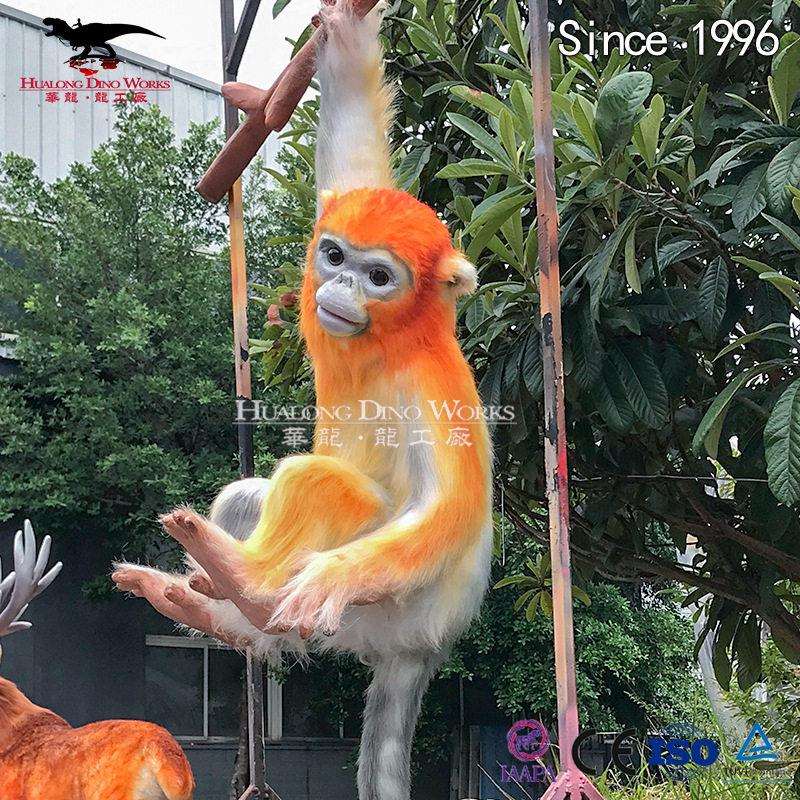 模型仿真动物金丝猴电动逼真动物园商场森林氛围摆件工厂手工制作