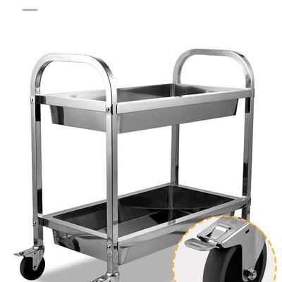 加厚不锈钢餐车小推车二三层酒店商用餐厅传菜车移动收摆摊收碗车