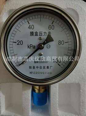 阳泉中仪膜盒压力表YE100 0-100KPA YE150 0-100KPA