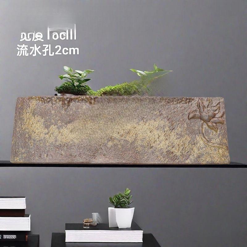 手工复古鱼缸水缸垫板置物架仿古陶瓷长方形流水板流水罐支撑隔板