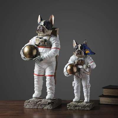 太空装饰品北欧创意宇航犬模型工艺品树脂摆件电视柜客厅厂家一手