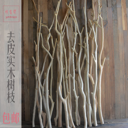 干树枝树杈去皮原木环保装t饰干枝服装衣架家居饰品摆件枯枝树包