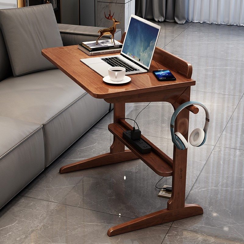 实木学生书桌简约家用床边桌客厅可移动沙发边几多功能落地电脑桌,住宅家具,床边桌,淘宝优惠券,粉丝福利购,淘宝优惠卷