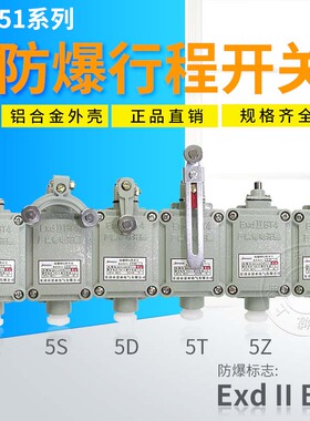 行程开关BZX51-5nD 5L 5Z 5N 5S滚轮单臂式5T隔爆限位开关