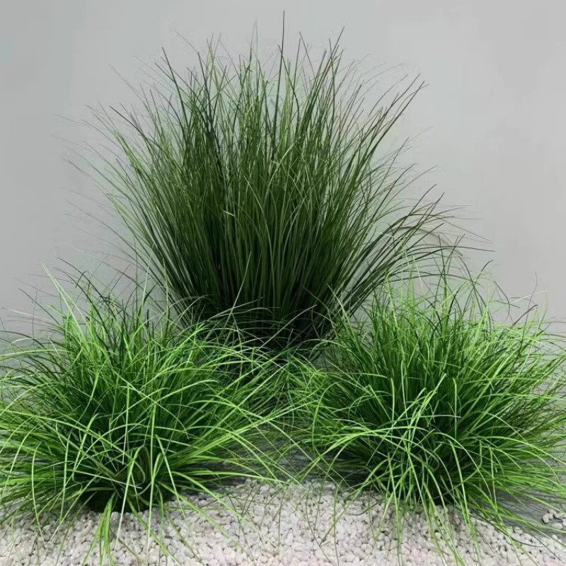 仿真绿色植物草垛草l丛室内植物景观造景搭配落地盆栽小草弯草蒲
