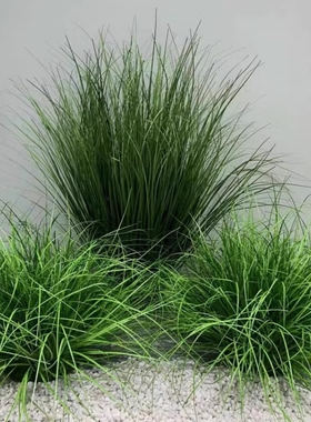仿真绿色植物草垛草l丛室内植物景观造景搭配落地盆栽小草弯草蒲