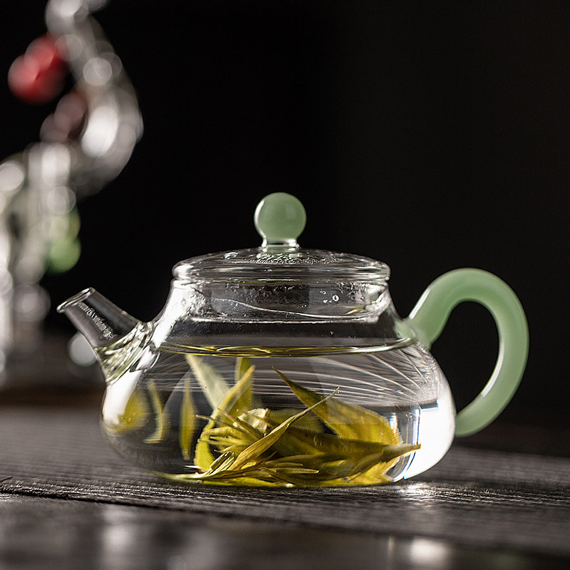 茶壶玻璃耐高温家用绿茶壶高硼硅耐热泡壶花茶壶透明电陶炉煮茶壶