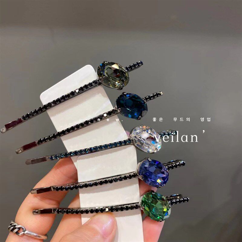 边夹水钻发卡侧边刘海夹韩国精品头发夹子简约气质一字夹碎发棒夹