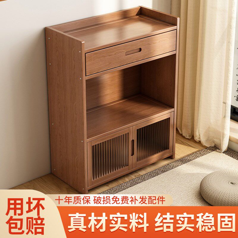 茶叶博古架非实木中式茶水柜茶具架子小型防尘茶室摆件收纳置物架
