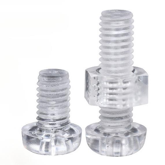 PC亚克力螺丝 透明塑胶螺丝 M2-M8十字圆头螺丝 透明塑料螺丝螺母