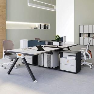 职员桌现代简约工位员工四人位财务卡位隔断创意文员办公桌椅组合