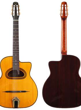 橙色大嘴云杉单板玫瑰木41寸6弦吉普赛亮光吉他专业演出民谣吉他