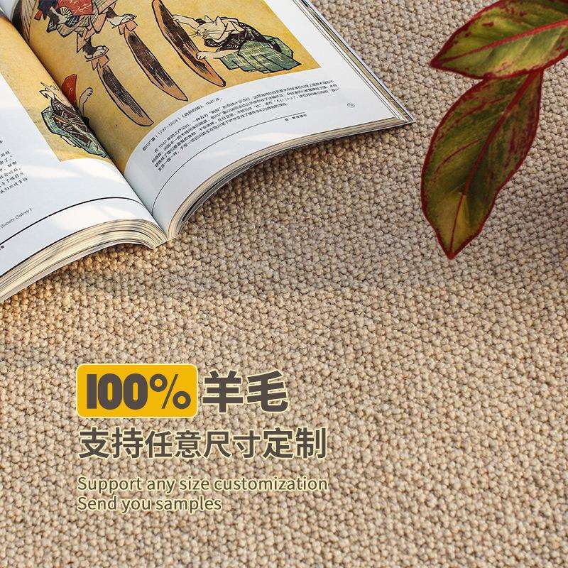 羊毛地毯客厅沙发茶几圆垫椅垫卧室床边飘窗轻奢家用纯色加厚