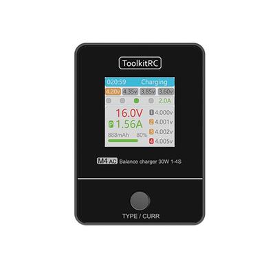 ToolkitRC M4AC平衡充电器30W 1-4s/IPS 全视角显示屏/AC100-240v