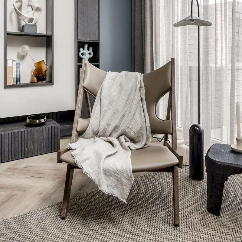 设计师款丹麦MENU休闲椅意式极简实木沙发椅客厅北欧风单人椅