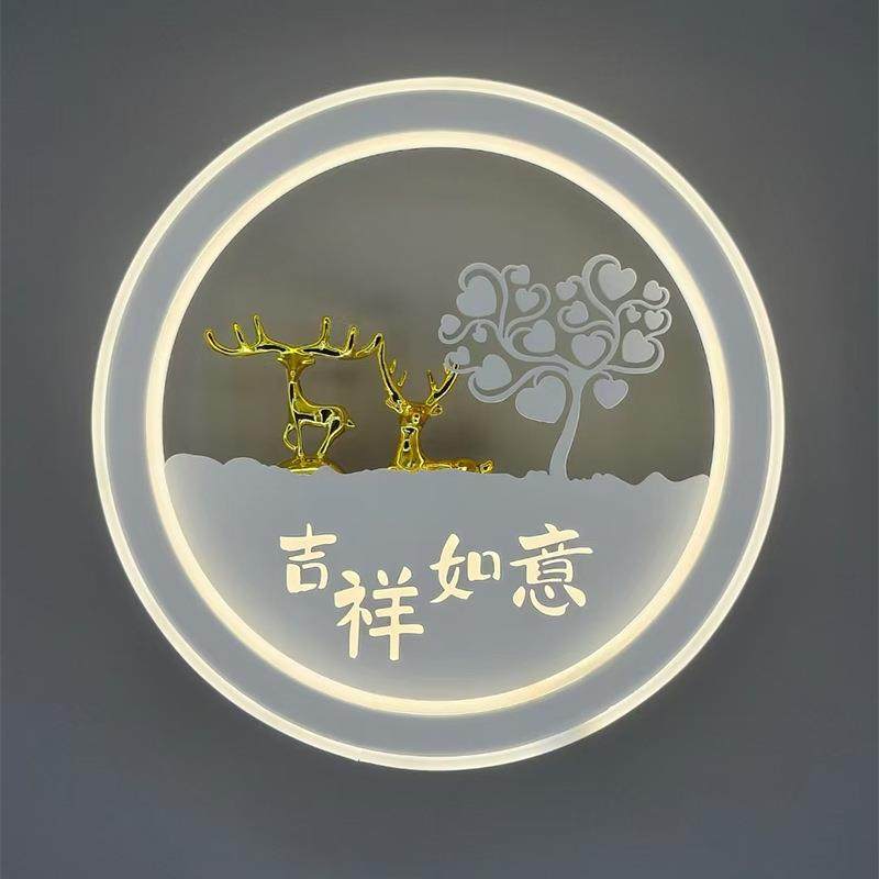 简约l现代床头灯创意卧室客厅楼梯过道灯LED壁灯楼梯照明灯具圆形