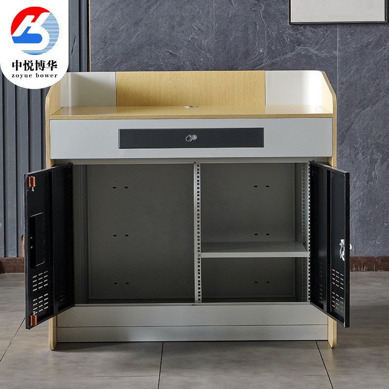 学校教室多媒体讲台培训会议讲台桌主持演讲发言桌简约时尚接待台