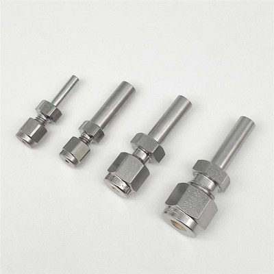 316不锈钢卡套焊接管1/4光杆 气路接头卡套焊接变径 对焊卡套直通