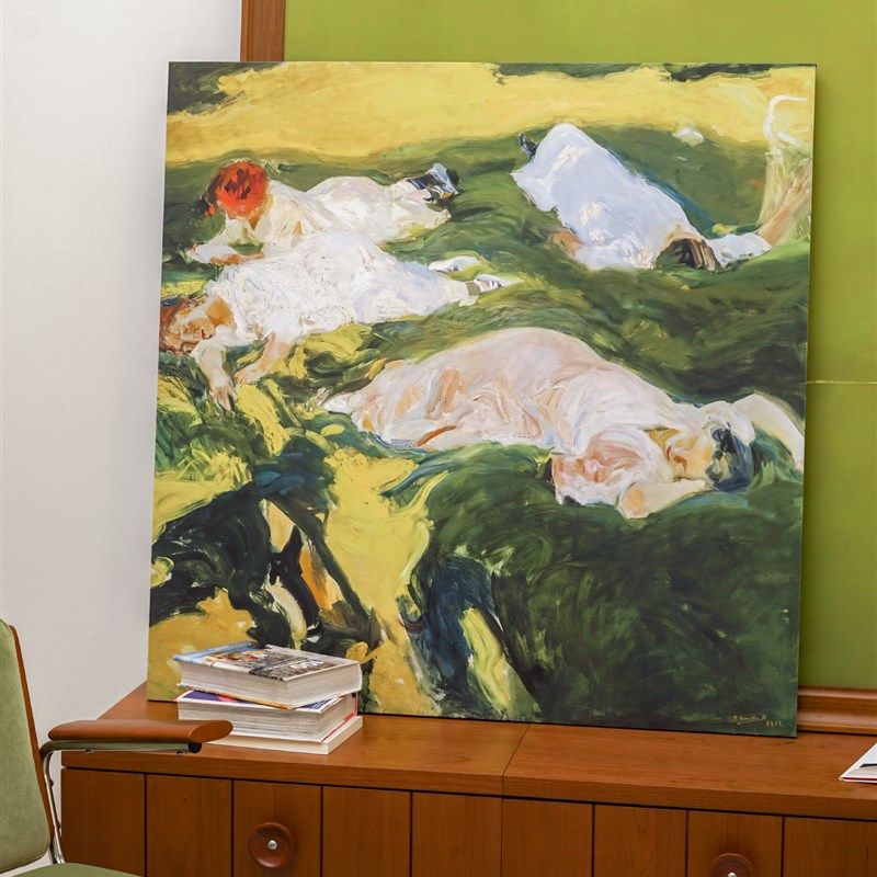 艺术风格客厅现代装饰画适用于客餐厅背C景墙的无框落地画 风景主