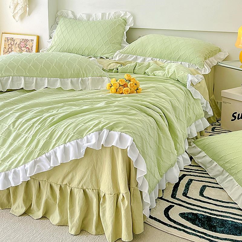 新款夏凉被泡泡纱夏被四件套韩版床裙家用被子礼品夏被空调被