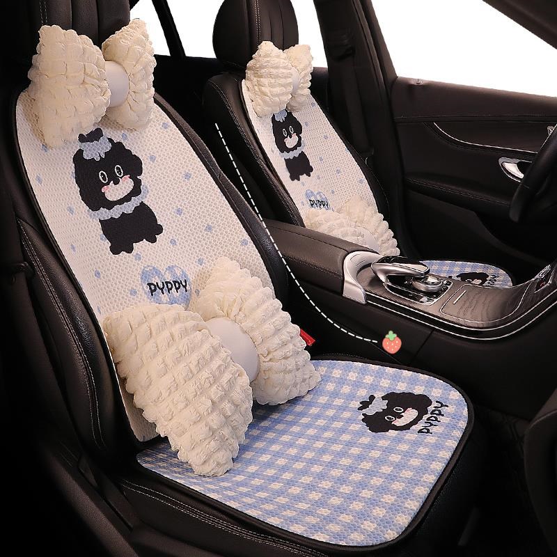 2024款网红汽车坐垫半包座椅套四季可爱车载女生冬季车内座垫