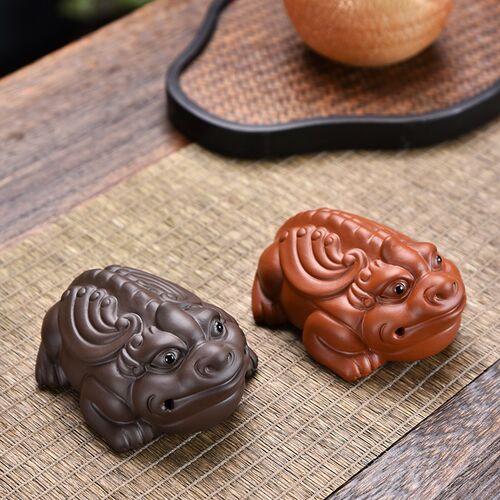 紫砂貔貅茶宠f精品摆件可养招财茶宠物茶玩茶桌茶台装饰品茶具配