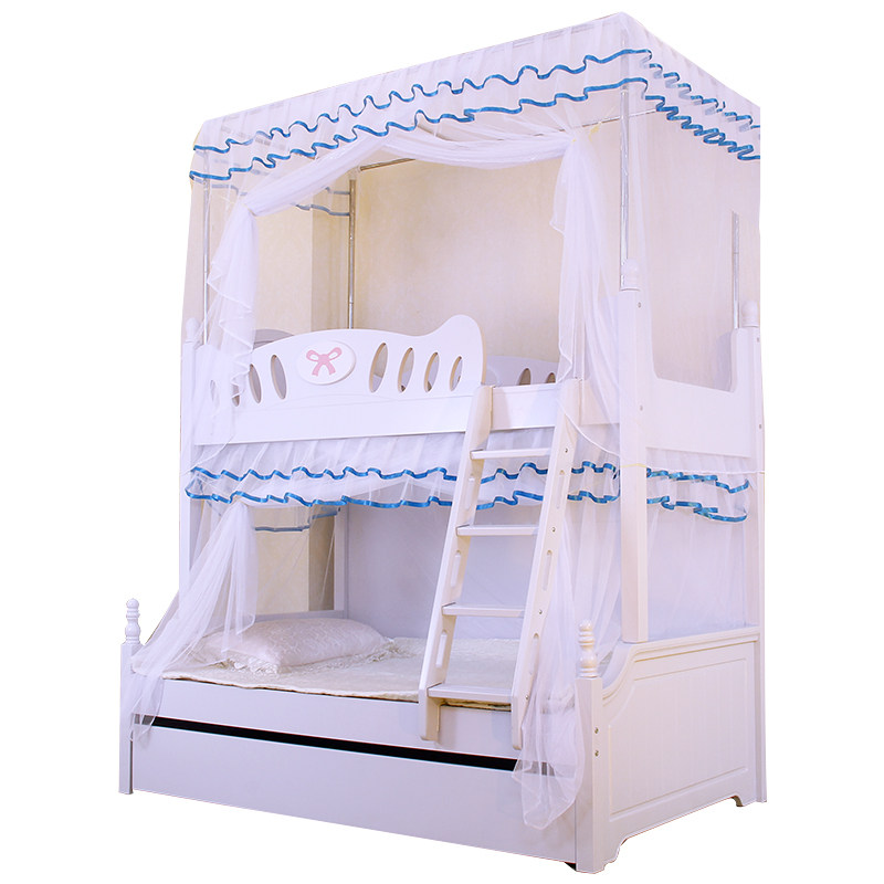 学生蚊帐宿舍下铺加密寝室0.9m单人儿童上下床一体免安装防尘蚊帐