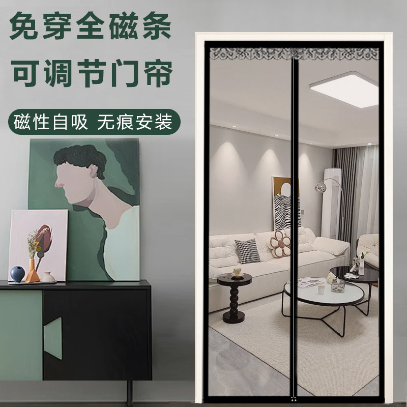 可调节防蚊门帘磁j性纱门2024夏季新款高档隔断自吸磁铁免打孔沙