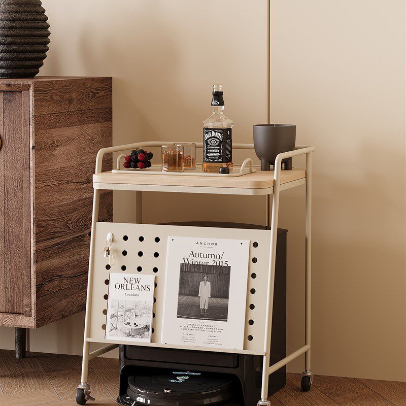 扫地机器人上方置物架带洞洞x板基站打印机收纳柜落地鱼缸架边几