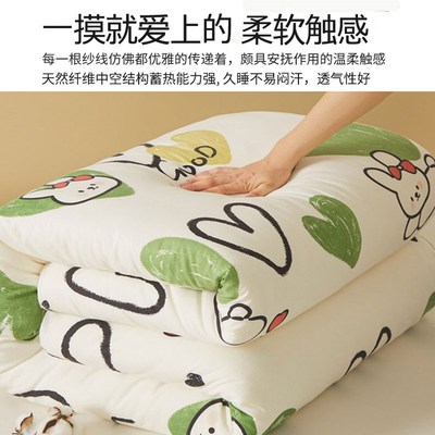 可拆卸手工新疆花被子春秋被冬被棉被芯加厚单人垫被褥子学生