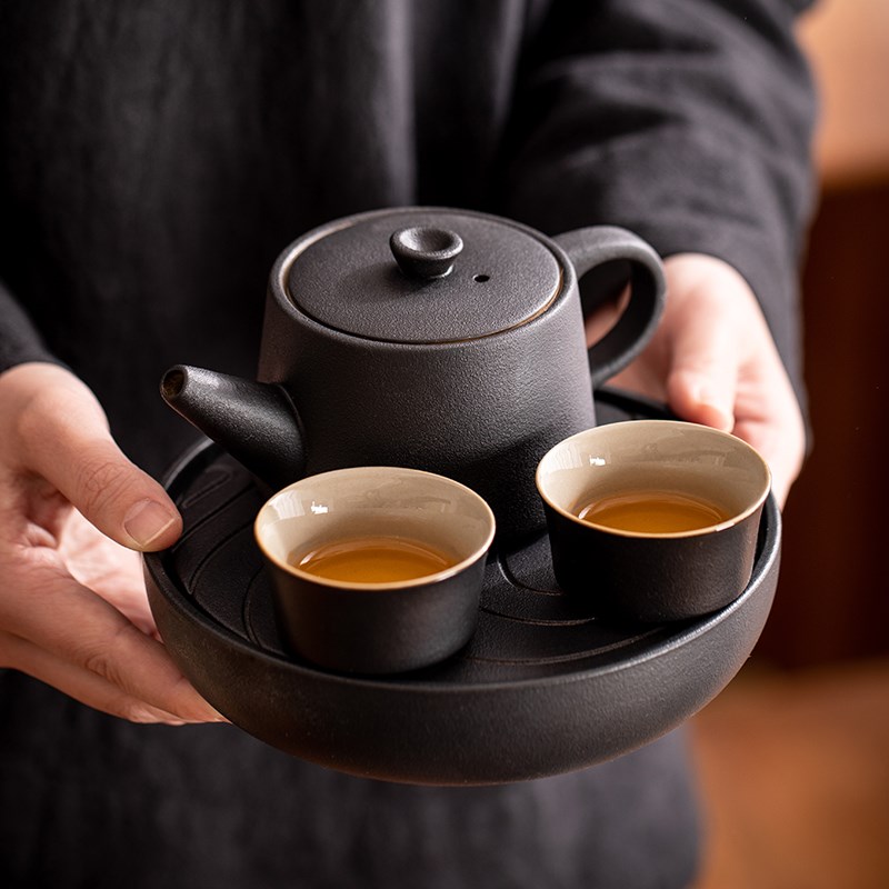 一人茶具女士精致一壶两杯办公室个人专用小茶壶茶V盘酒店民宿定