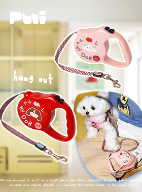 Puui原创自动宠物可伸缩狗狗牵引绳泰迪柯基小型犬牵狗绳猫咪牵绳