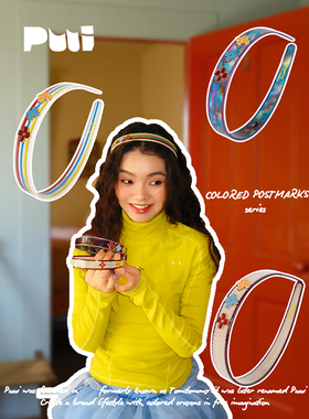 puui原创异色邮戳系列醋酸材质春夏女生潮流可爱ins发饰礼物发箍