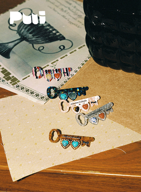 puui噗又原创灵感任意门复古钥匙系列发卡边夹2026新款圣诞侧边夹