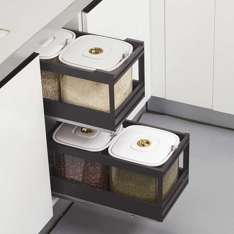 嵌入式米箱装米桶家用密封抽屉式米箱米缸面粉储U存罐大米收纳盒