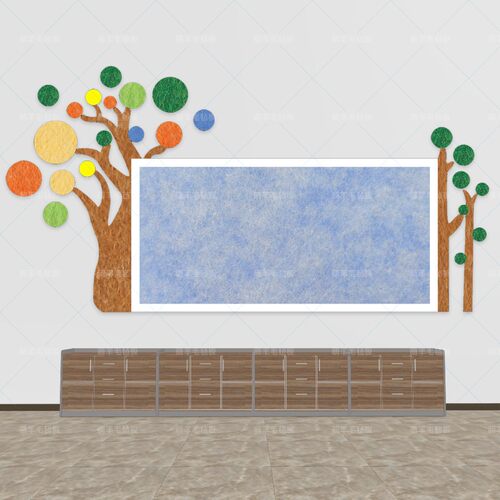 许愿树幼儿园学校主题p墙板环创墙贴毛毡软木板照片背景装饰宣传