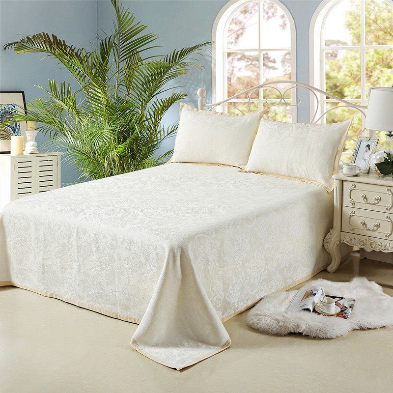 新款亚麻凉席三件套 夏季湿纺高档空调席子1.8m床可折叠水洗汉麻