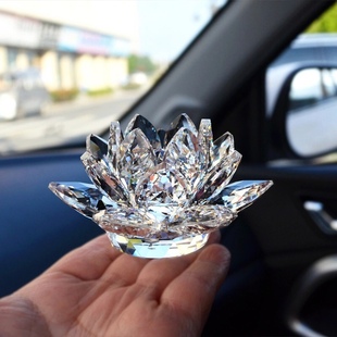 新款水晶莲花汽车摆件车内摆饰生日新居结婚饰品吉祥礼品包邮