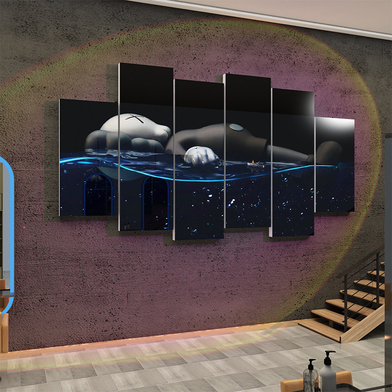 美发店墙面装饰网红理发s廊背景形象海报墙贴挂画收银吧台摆件布