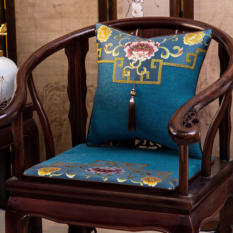 中式红木沙发坐垫餐桌椅子垫x子家用实木老式圈椅太师椅茶椅垫定