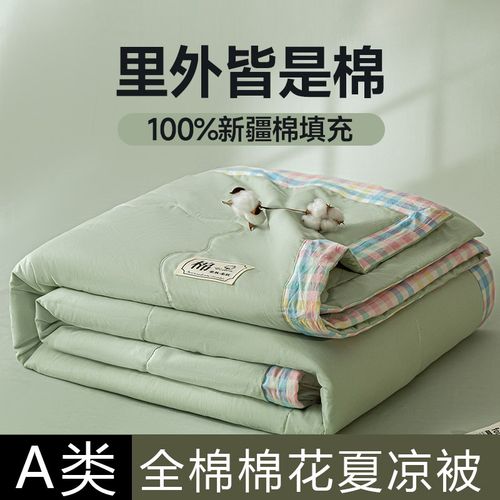 A类母婴级夏凉被水洗棉空调被夏被四件套纯棉全棉可机洗被子被芯